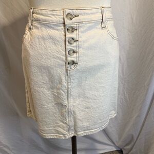 Torrid Cream Button-Front Mini Skirt